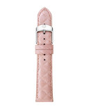 20mm Quilted Leather Strap, Pink