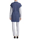 Brody Wanderlust Linen Check Button-Down Blouse