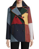 Cheval Colorblock Pea Coat, Carnavalet