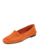 Speed Suede Moccasin Flat, Legno Orange