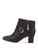 Drive Leather Buckle Bootie, Black
