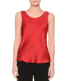 Scoop-Neck Slim-Fit Tank, Red