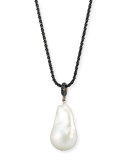 Baroque Pearl Necklace with Black Diamond Bale