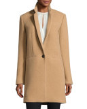 Emmet Single-Button Wool-Blend Coat, Camel