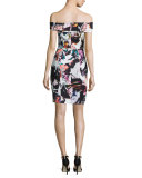 Off-the-Shoulder Floral Sheath Dress, Vision Quest