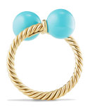 Solari 18K Gold & Turquoise Bypass Ring, Size 7