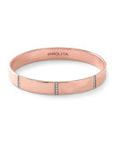 18K Rose Gold Wide Diamond Bangle