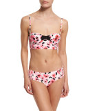 bay of roses smocked bralette swim top