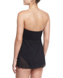 Tutti Frutti Bandeau Flyaway One-Piece Swimsuit, Black