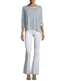 Beach Bell Flare-Leg Jeans, Bright White