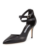 Perta Ankle-Wrap D'Orsay 90mm Pump, Black