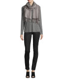 Drapey Tencel® Long-Sleeve Long Lean Top, Ash 