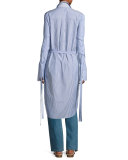 Strappy Striped Shirting Dress