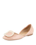 Ballerine Chips Patent d'Orsay Flat, Beige