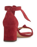 Clarita Suede 60mm City Sandal, Burgundy