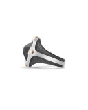 Men's Sterling Silver & Bronze Anvil Signet Ring with Hematine