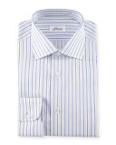 Striped Dress Shirt, Navy/Lavender