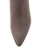 Buckette Suede Chunky-Heel Bootie, Londra