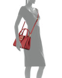 Buckle Small Leather Tote Bag, Red