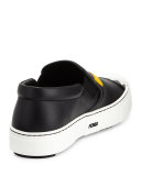 Leather Monster Skate Sneaker, Black