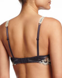 Glamour Soie Mesh-Lace Full Cup Bra, Dark Swan