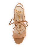 Yardley Suede Lace-Up Sandal, Camel