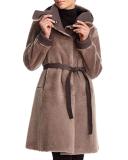 Reversible Shearling Belted Stroller Coat