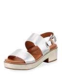 Talia Flatform City Sandal, Gold