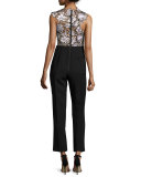 Lilac Floral-Lace Trouser-Combo Jumpsuit