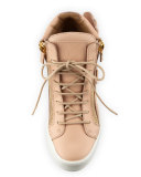 Wings Leather High-Top Sneaker, Shell