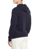 Cashmere Long-Sleeve Hoodie, Cobalt