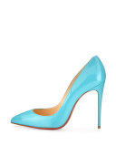 Pigalles Follies Patent Red Sole Pump, Turquoise