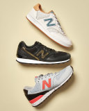 Leather Court Sneaker, White/Tan/Denim