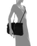 Medium Shearling-Fur Monili City Bag, Dark Navy