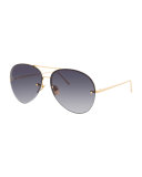 Rimless Gradient Aviator Sunglasses, Gray