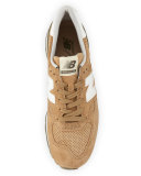Heritage Perforated Suede Sneaker, Hemp/Angora