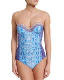 Marrakech Express Underwire One-Piece Swimsuit W/Belt, Multi
