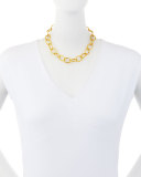 Hoopla 24K Gold Oval Link Necklace, 16"