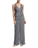 Jones High-Rise Striped Wide-Leg Trousers