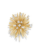 33mm 18K Gold Spray Ring with Diamonds, Size 7