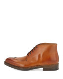 Montauk Tramezza Calfskin Boot with Norwegian Welt, Light Brown