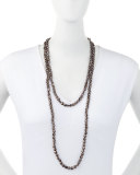 Hematite Beaded Long Necklace, Velvet