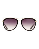 Aviatress Universal-Fit Aviator Sunglasses, Black