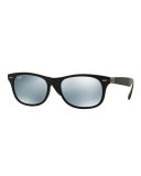 Men's Wayfarer Plastic Sunglasses with Mirror Lenses