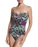 Lively Leaves V-Wire Bandini Swim Top, Green