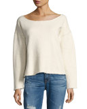 Raw-Edge Long-Sleeve Sweatshirt 