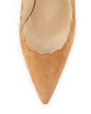 Srilasca Scalloped Suede Pump, Camel