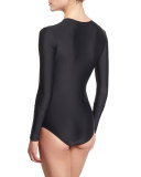 UPF 50 Long-Sleeve Zip Swimsuit