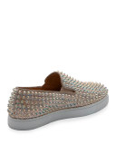 Roller Boat Spiked Skate Sneaker, Doubou/Clear