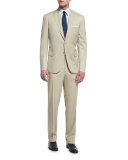 Colosseo Solid Two-Piece Wool Suit, Tan